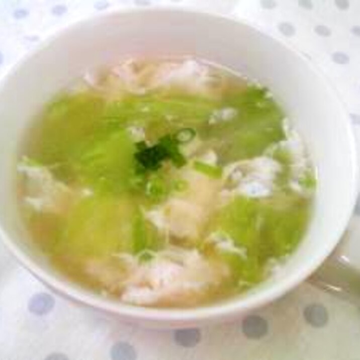 卵白の消費に!レタスとフワフワ卵の中華スープ